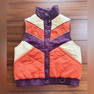 Anna Sui Target 20th Anniversary Collection Chevron Puffer Vest Orange Purple Sm